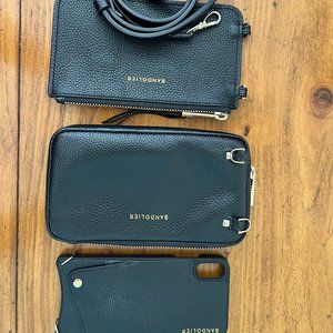Bandolier Expanded Pouch in Black (thin pouch, phone case, strap not included)